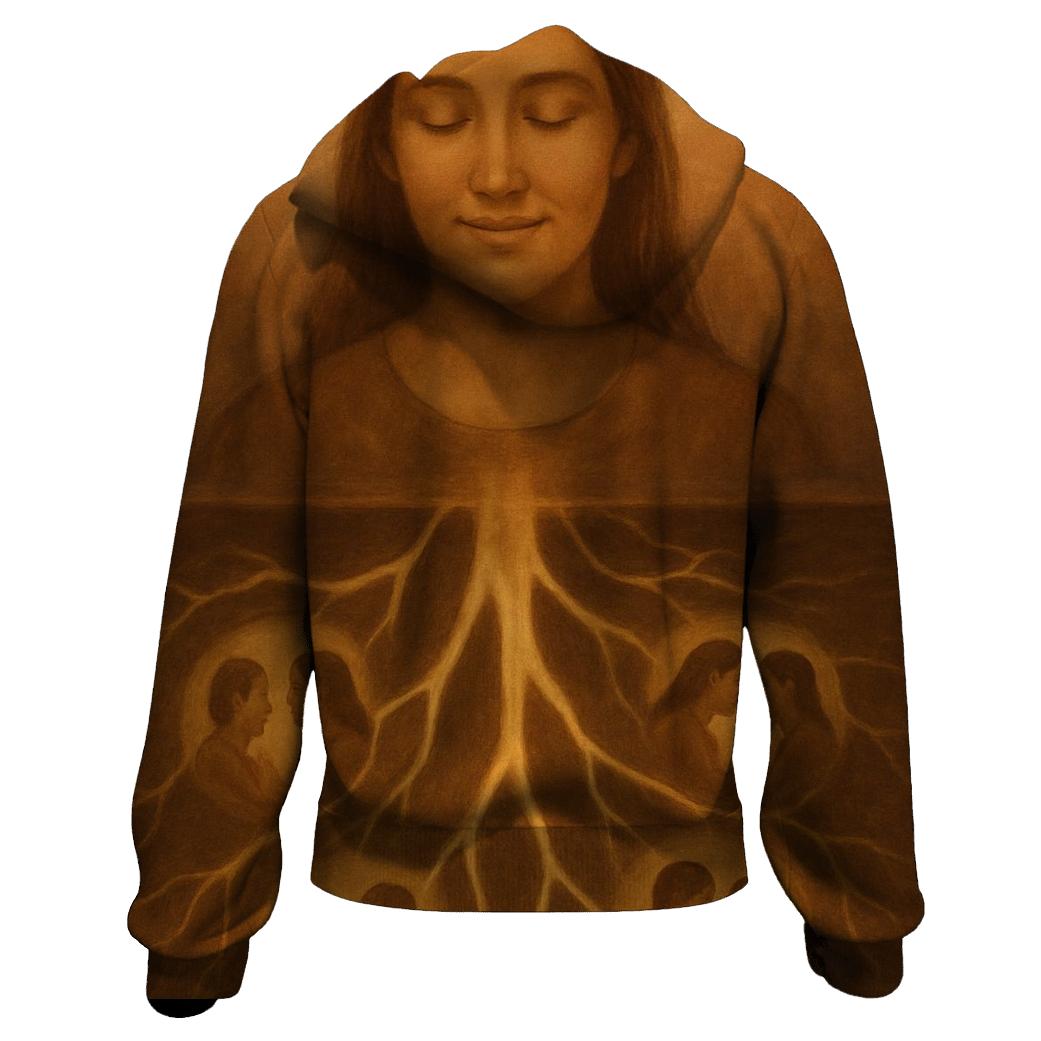 The Invisible Roots Beneath Her Smile embroidered hoodies