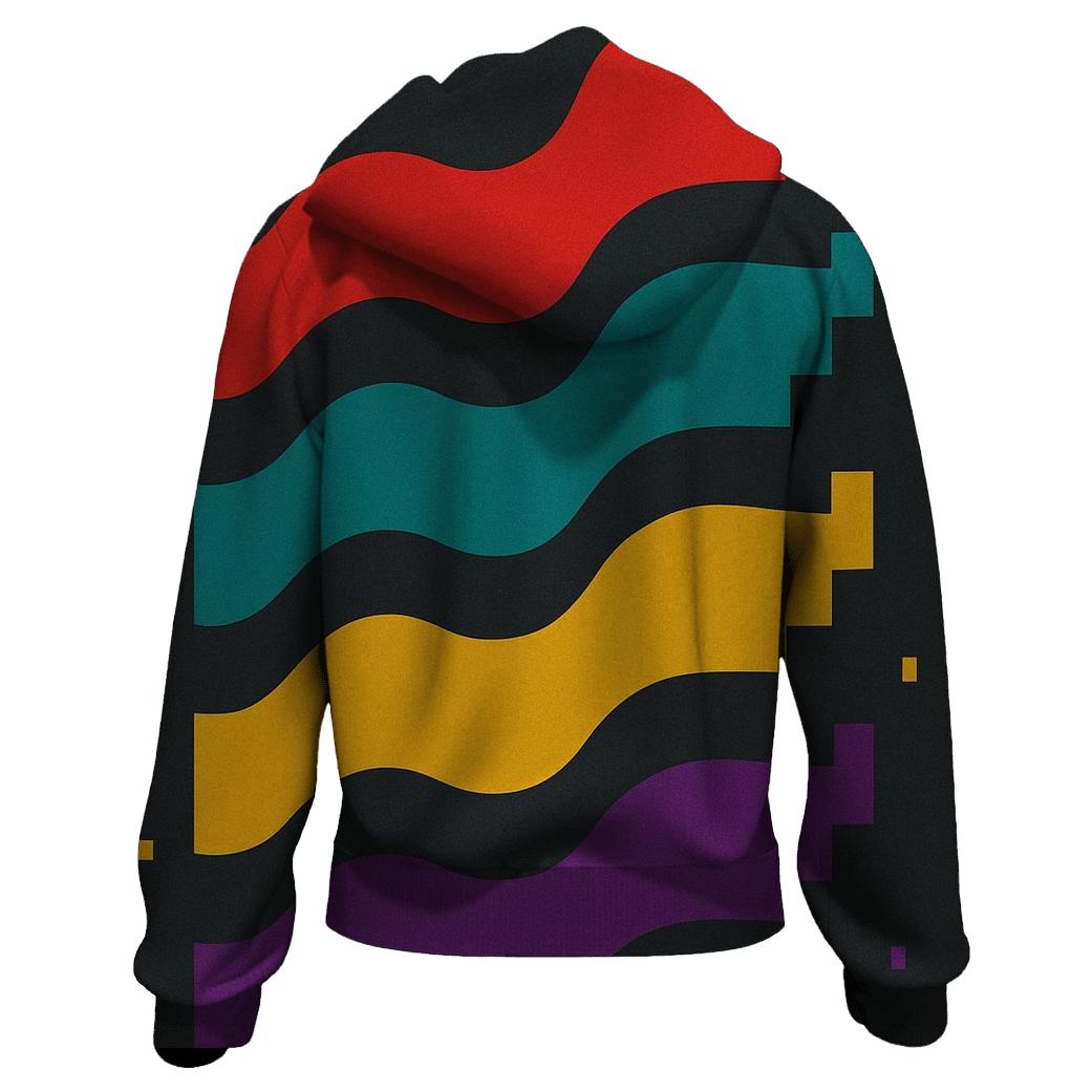 Retro TV Signal Waves embroidered hoodies