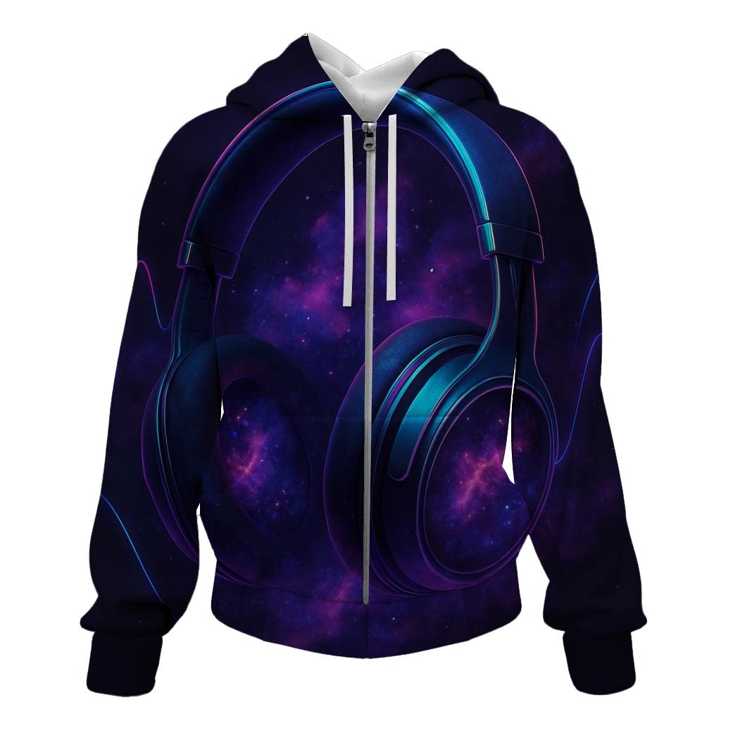 Holographic Headphone Nebula hoodie designs