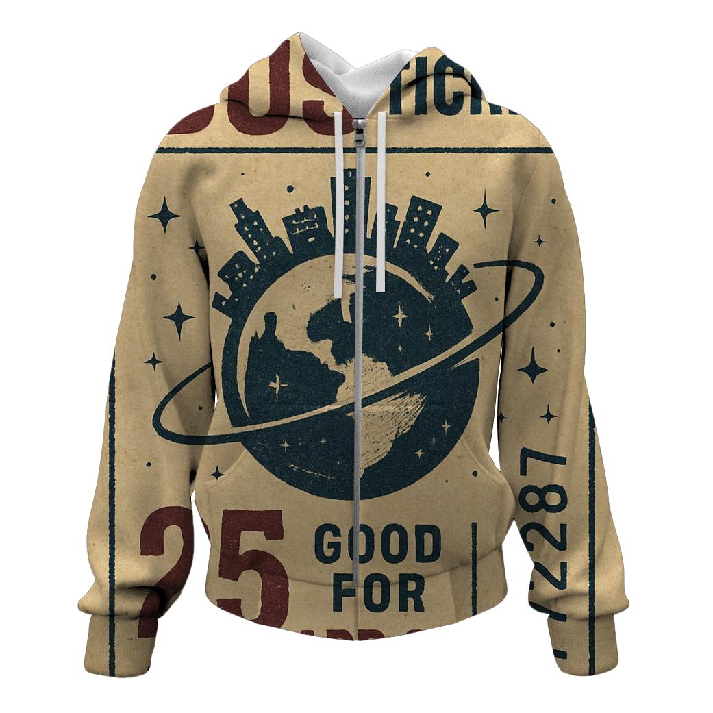 Orbiting City Night Bus Ticket custom hoodies