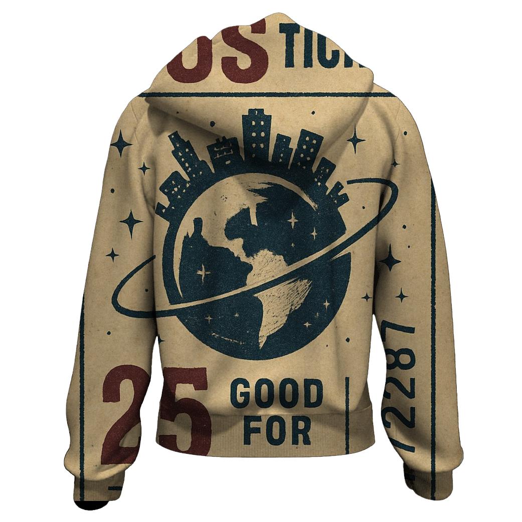 Orbiting City Night Bus Ticket custom hoodies