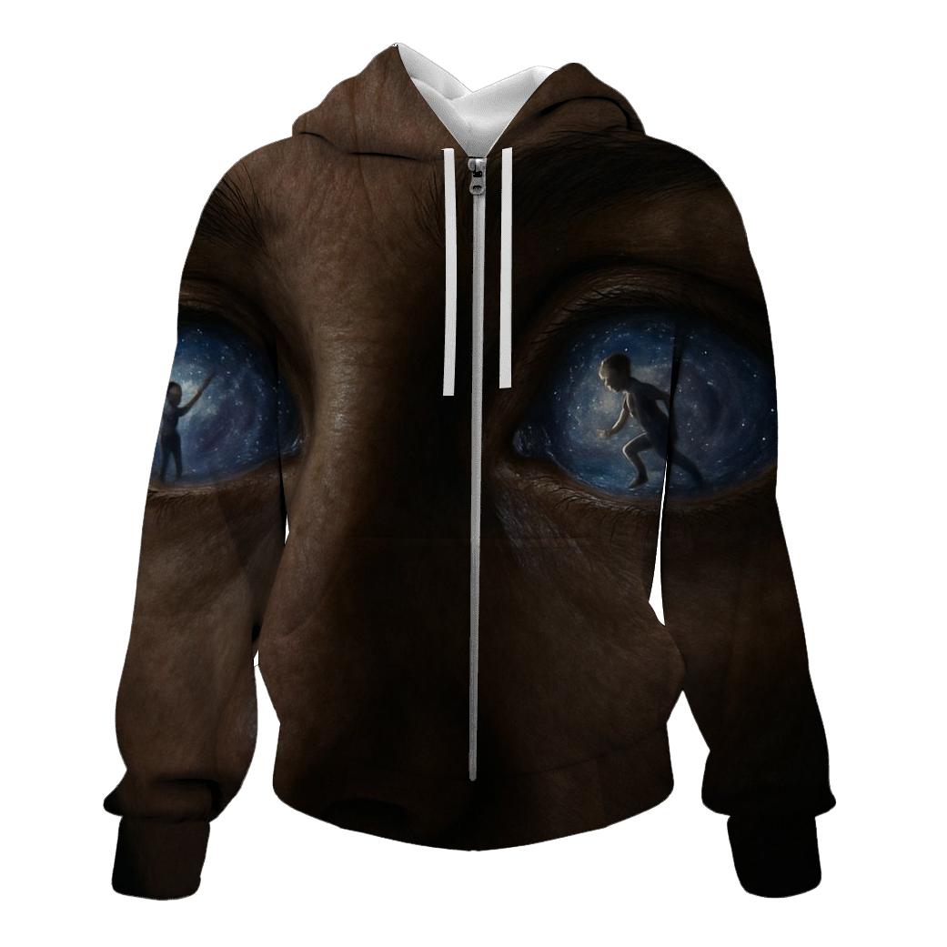 The Quiet Galaxy Inside Her Gaze premium hoodies