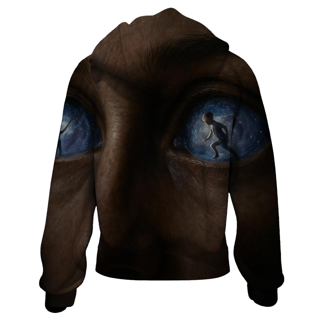 The Quiet Galaxy Inside Her Gaze premium hoodies