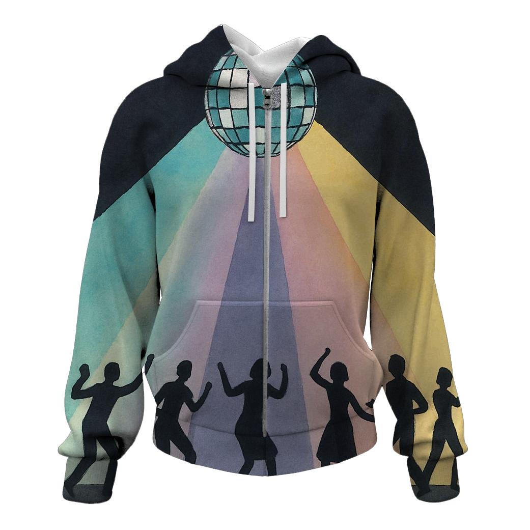 Disco Prism Rain printed hoodies