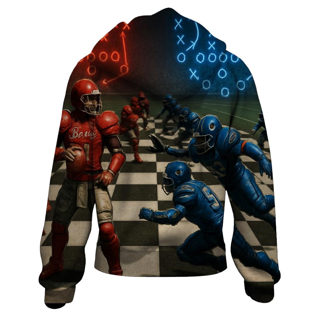 Chessboard Tactics On The Gridiron zip-up hoodies