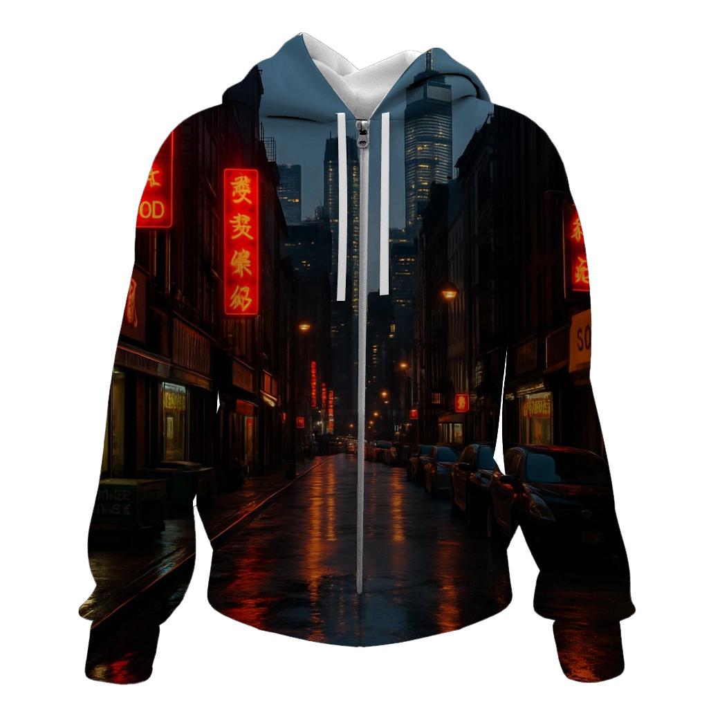 Chinatown Street Framing The Financial District premium hoodies