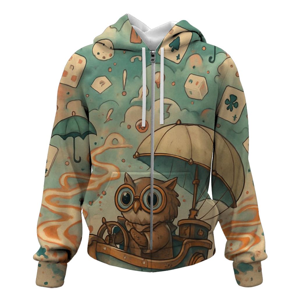 Whimsy Storm Airship printed hoodies