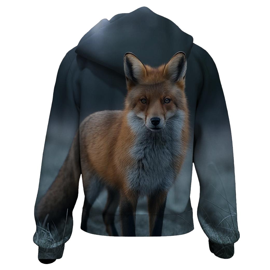 Red Fox In Frosted Meadow premium hoodies