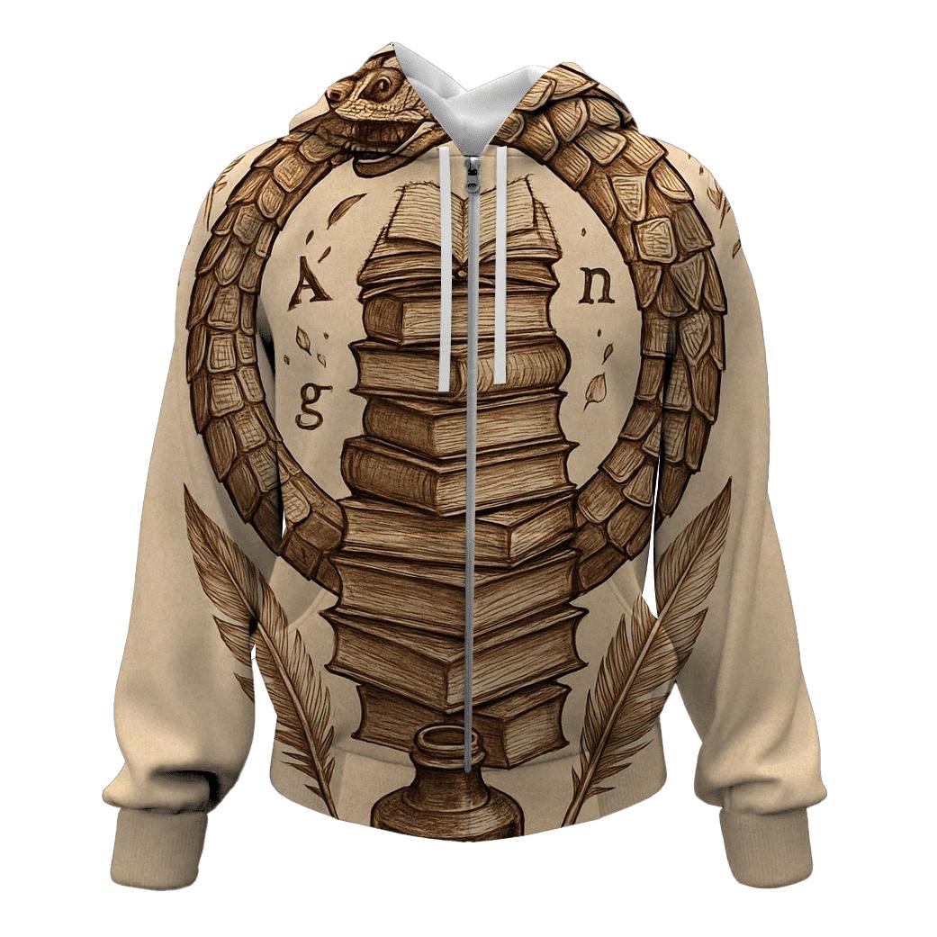 Library Of Cycles Ouroboros zip-up hoodies