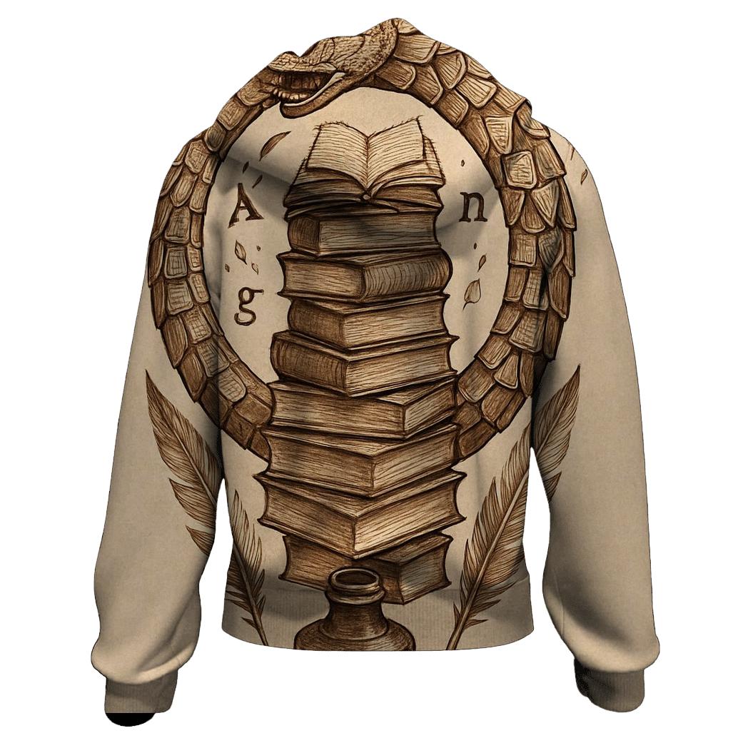 Library Of Cycles Ouroboros zip-up hoodies