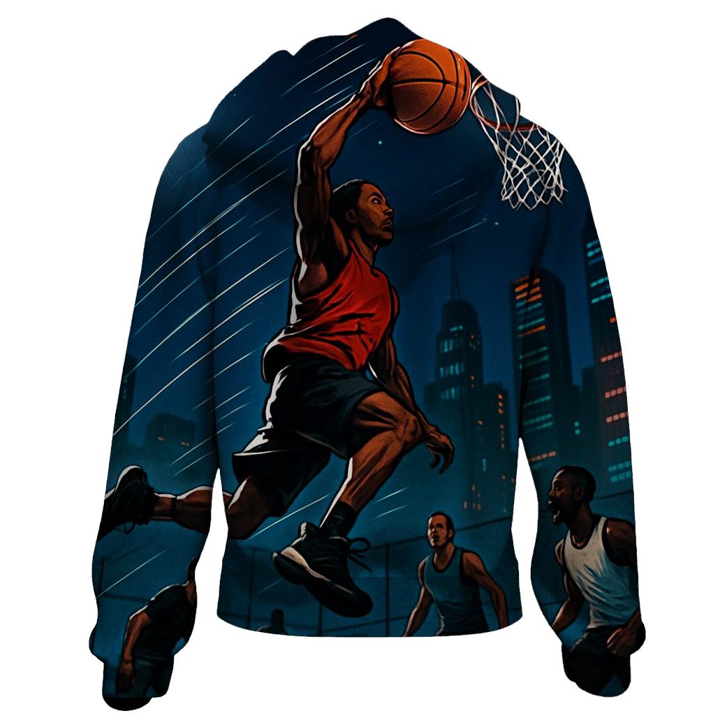 Urban Rooftop Basketball Night Game custom hoodies