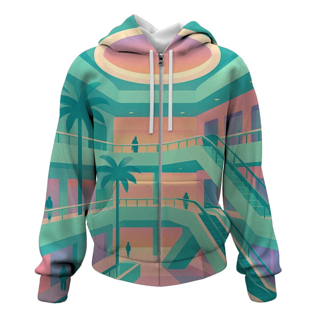 Vaporwave Mall Atrium designer hoodies