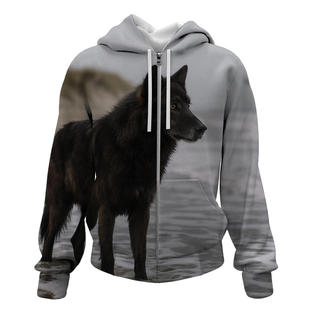 Coastal Dune Wolf At The Tides Edge hoodie styles