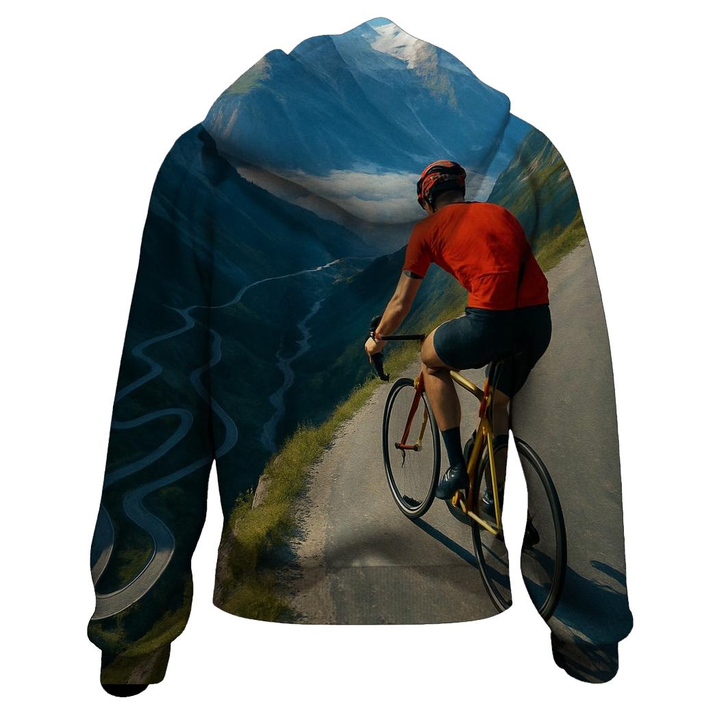 Mountain Cyclist Above The Clouds premium hoodies