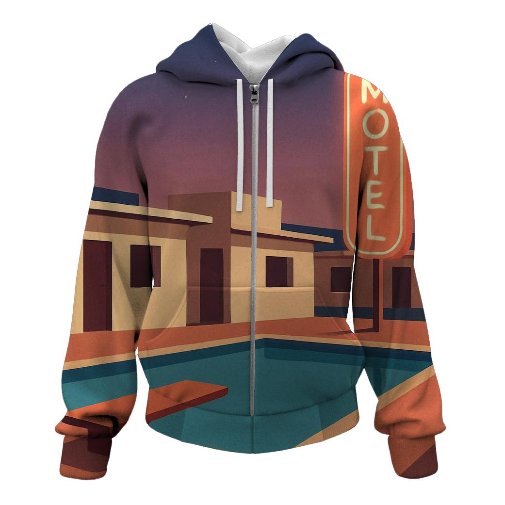 Retro Motel Poolside Glow premium hoodies