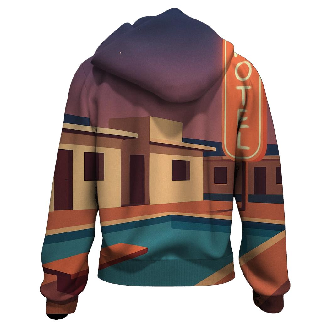 Retro Motel Poolside Glow premium hoodies