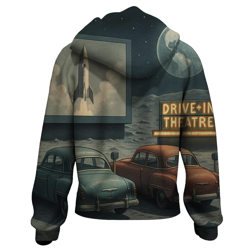 Lunar Drive In Theater Scene lightweight hoodies