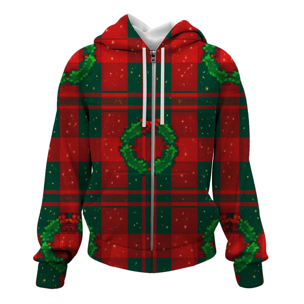 Holly Crown Confetti Plaid Design designer hoodies