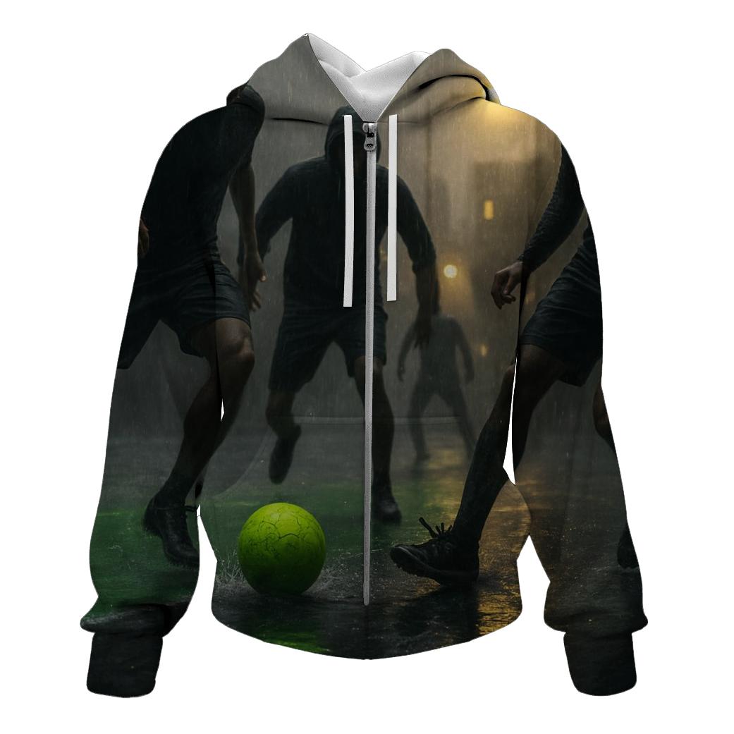 Rain Soaked Soccer Street Match hoodie designs