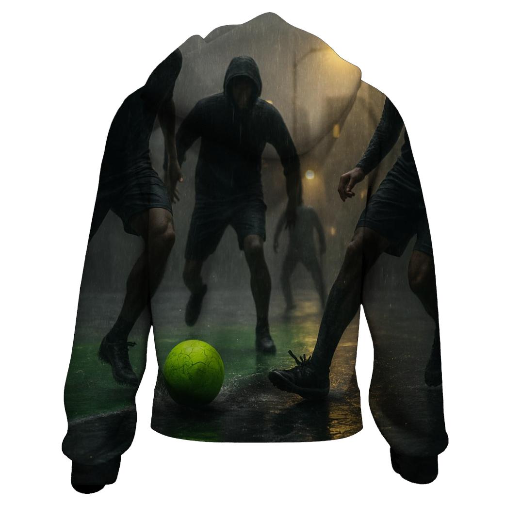 Rain Soaked Soccer Street Match hoodie designs