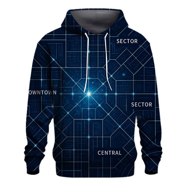 Stellar Blueprint City Grid printed hoodies