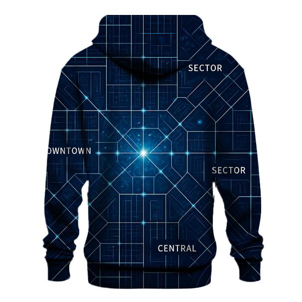 Stellar Blueprint City Grid printed hoodies