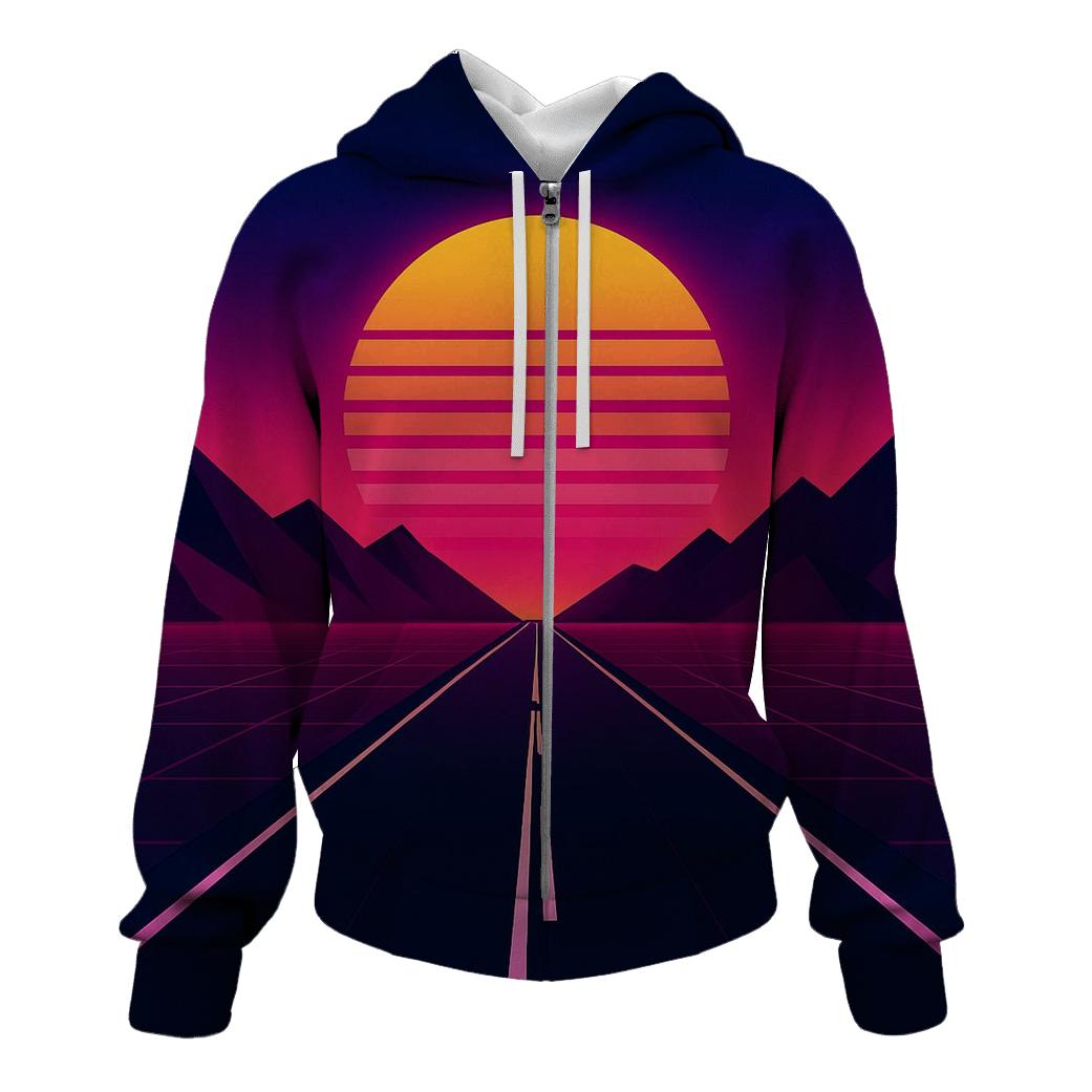 Synthwave Desert Highway hoodies fashion