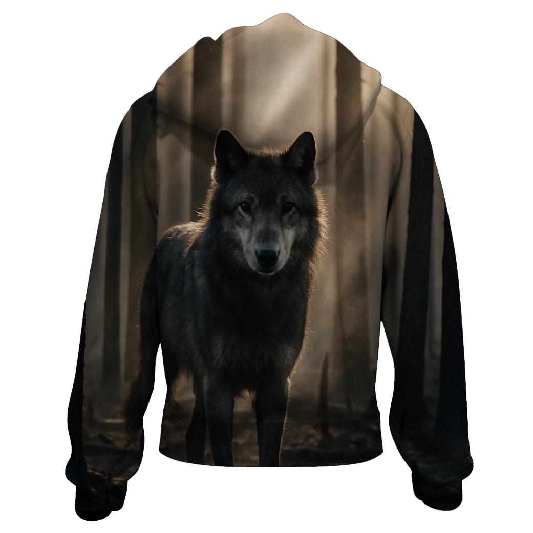 Burnt Forest Sentinel Wolf heavyweight hoodies