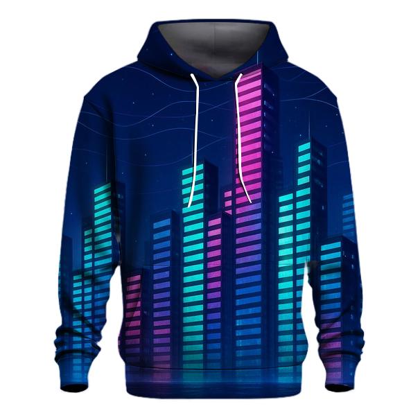Neon Equalizer Skyline pullover hoodies