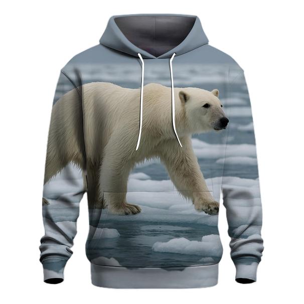 Polar Bear On Drift Ice printed hoodies