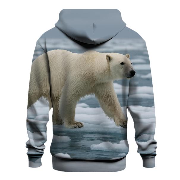 Polar Bear On Drift Ice printed hoodies