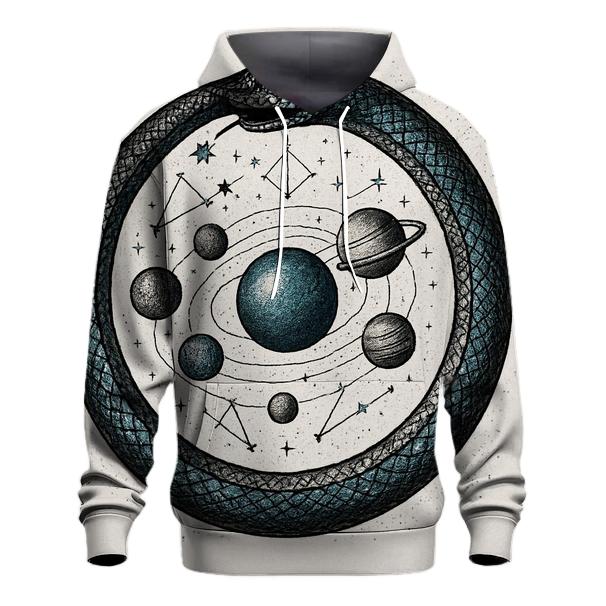 Celestial Circuit Ouroboros designer hoodies