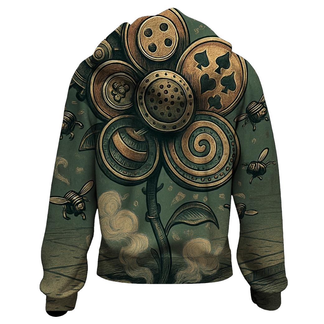 Mechanical Coin Bloom zip-up hoodies