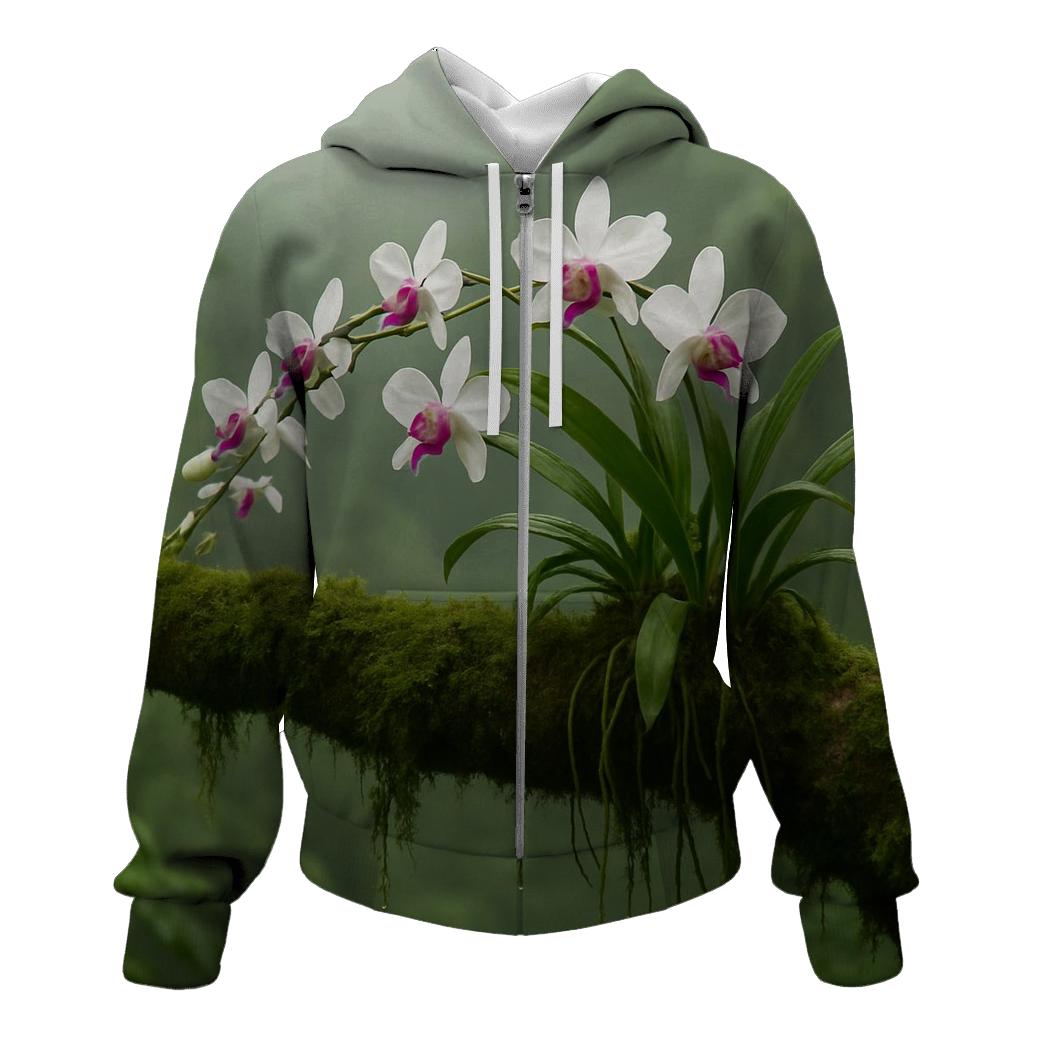Wild Orchids In Misty Cloud Forest lightweight hoodies