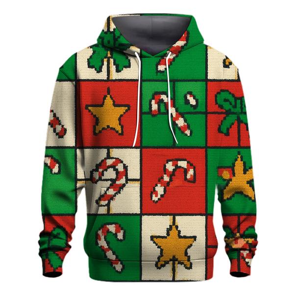 Overstuffed Gift Box Checker Design embroidered hoodies