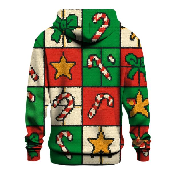 Overstuffed Gift Box Checker Design embroidered hoodies