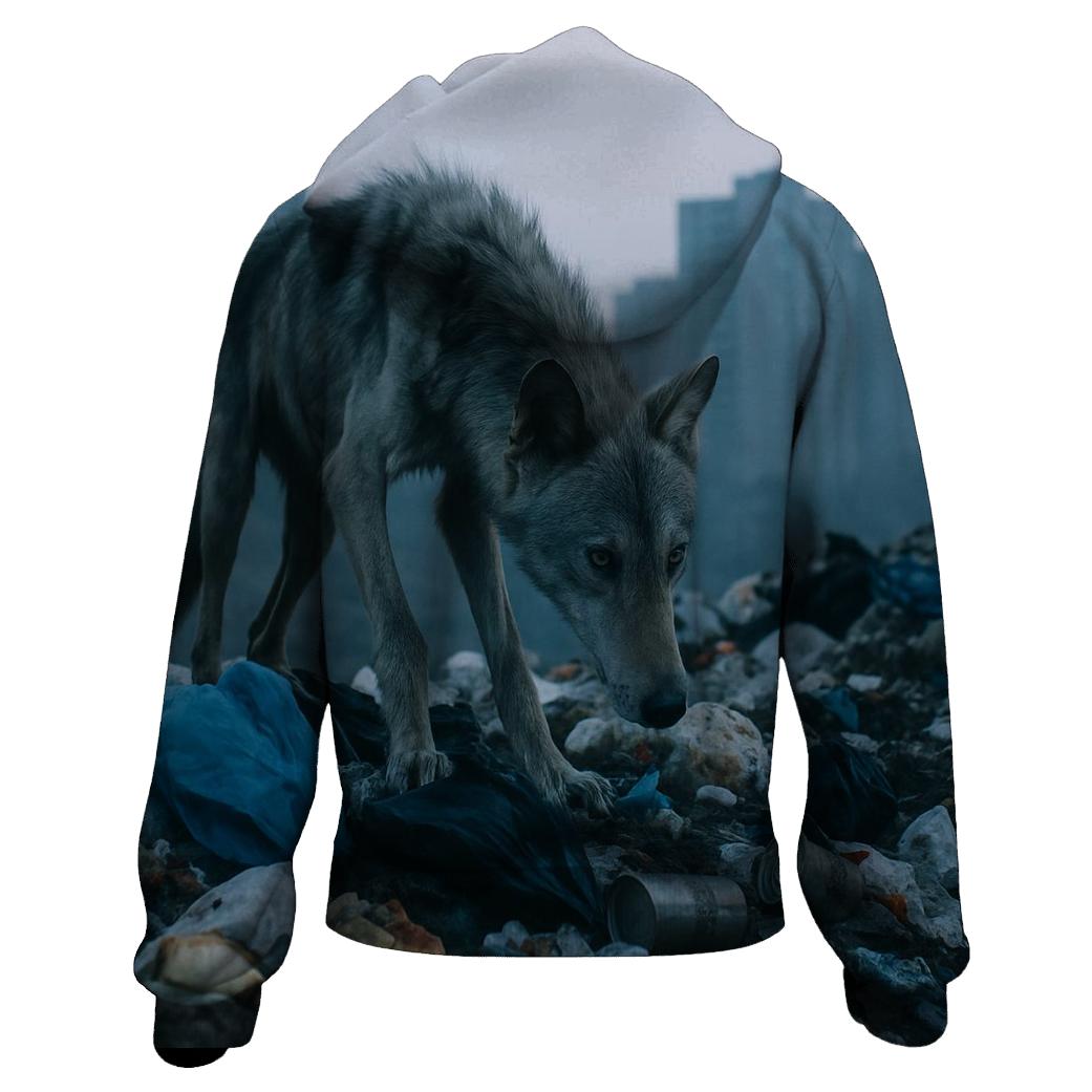 Urban Periphery Garbage Dump Wolf hoodie designs