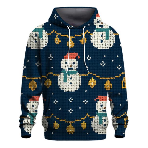 Snowman Lantern Garland Rows Design graphic hoodies