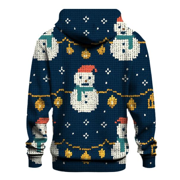 Snowman Lantern Garland Rows Design graphic hoodies