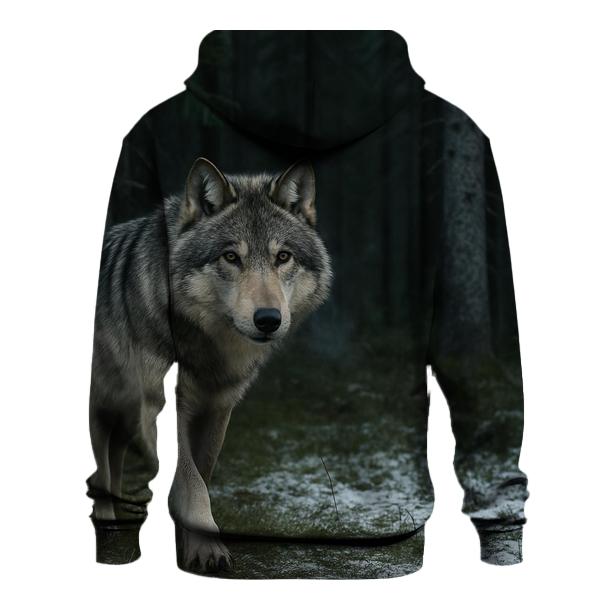Grey Wolf In Boreal Clearing printed hoodies