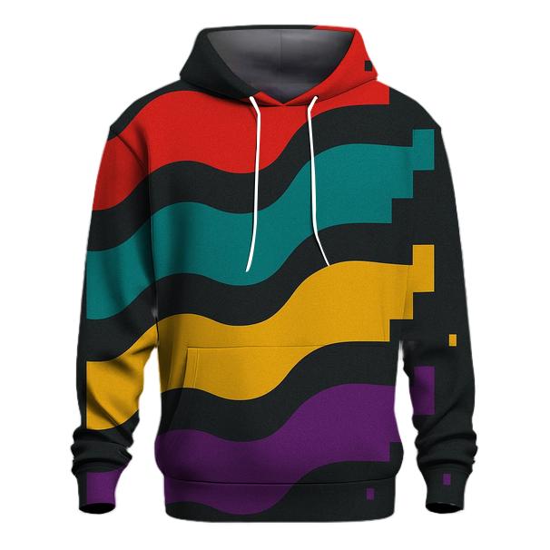 Retro TV Signal Waves hoodie styles