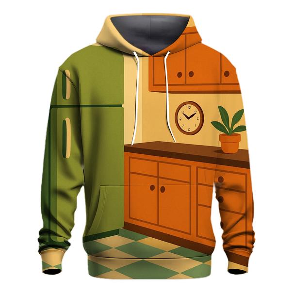 Retro Kitchen Checkerboard Charm embroidered hoodies