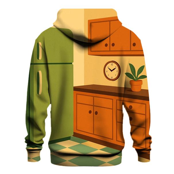 Retro Kitchen Checkerboard Charm embroidered hoodies