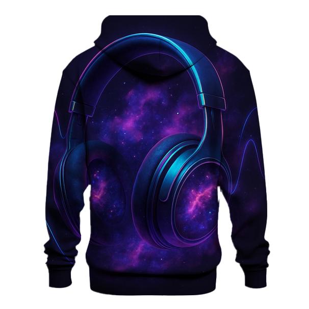Holographic Headphone Nebula zip-up hoodies
