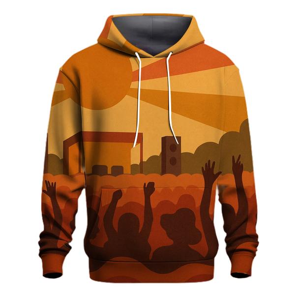Sunburst Festival Crowd Waves premium hoodies