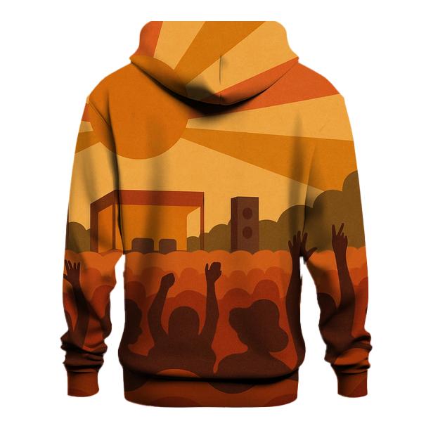 Sunburst Festival Crowd Waves premium hoodies