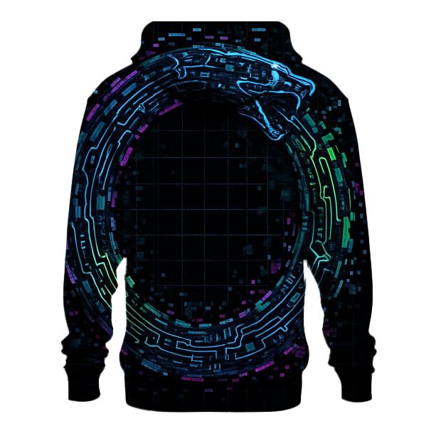 Digital Glitch Ouroboros hoodie designs