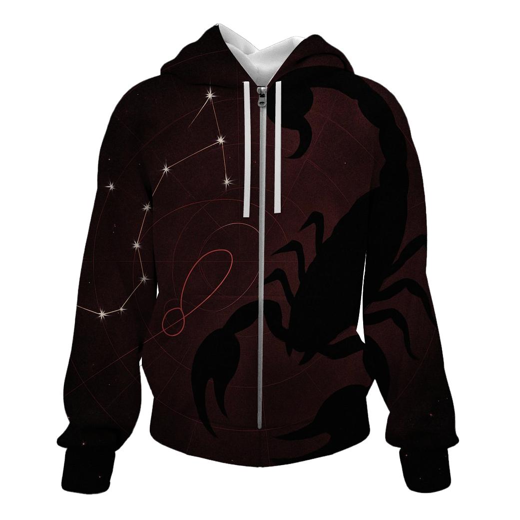 Scorpio Deep Space Retrograde Map printed hoodies