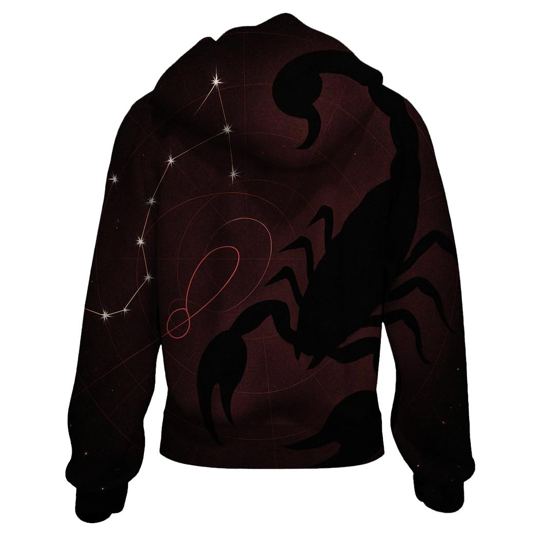 Scorpio Deep Space Retrograde Map printed hoodies
