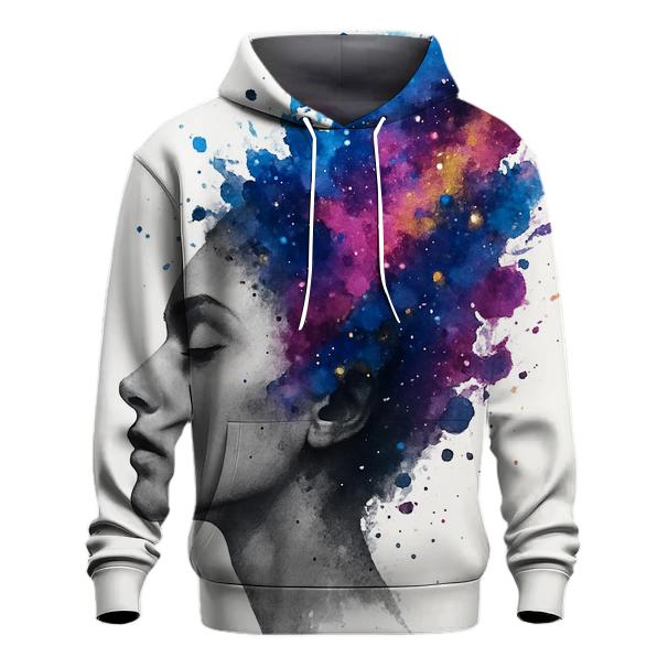 Galactic Ink Splash Portrait hoodies fashion